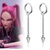 Anime Demon Hunters Mira Orecchini Cosplay Catena con Nappa Gotica Pendente Rivetto Gioiello per Orecchie Hip Hop Orecchino Accessorio