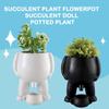 Spoof Ceramic Peeing Potted Plan,Novelty Peeing Planter Pot with Drainage,Desktop Flower Planter Display Pot for Bedroom Patios