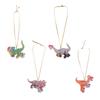 Christmas Tree Decorations Cute Dinosaur In Christmas Hat Figurine Decors Hanging Acrylic Pendant Ornaments Crafts Gift