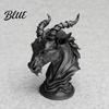 Miniature Dark Fantasy Statue Sheep-Headed Ornament, 3D Printed Gothic Devil Sculpture, with Mini Sculpture Detailed Horn Texture Desktop Statue, for