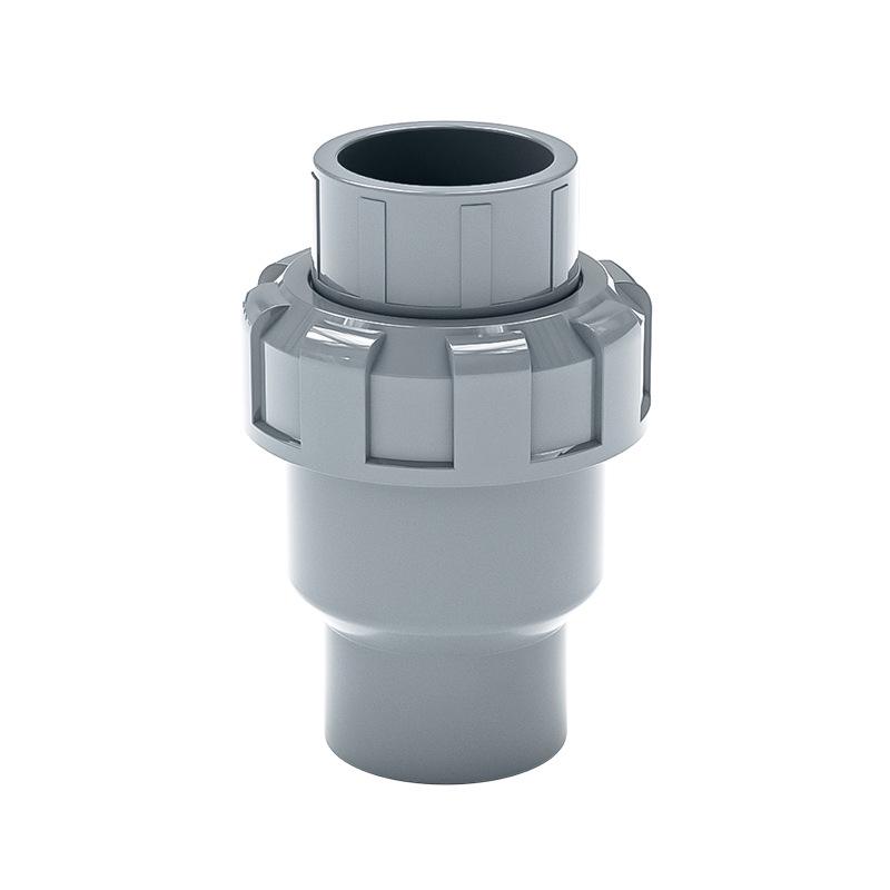 PVC Grey Single Union Check Valve for Water Pipes - Sizes 20 To 63mm