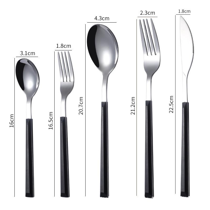 Ensemble de 5 pièces de couverts japonais en acier inoxydable Or Argent Vaisselle Couverts Cuillères Couteau Fourchette de table Cuillères à café Ustensiles de cuisine