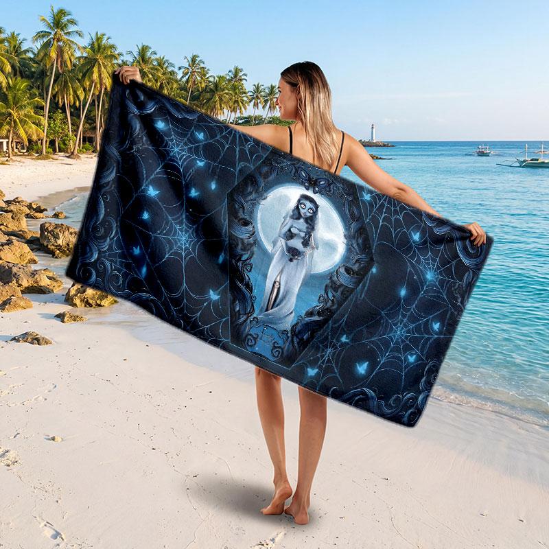 Large Beach TowelCorpse Bride Emily Victor Soft Absorbent Towel Beach Bath Home Use