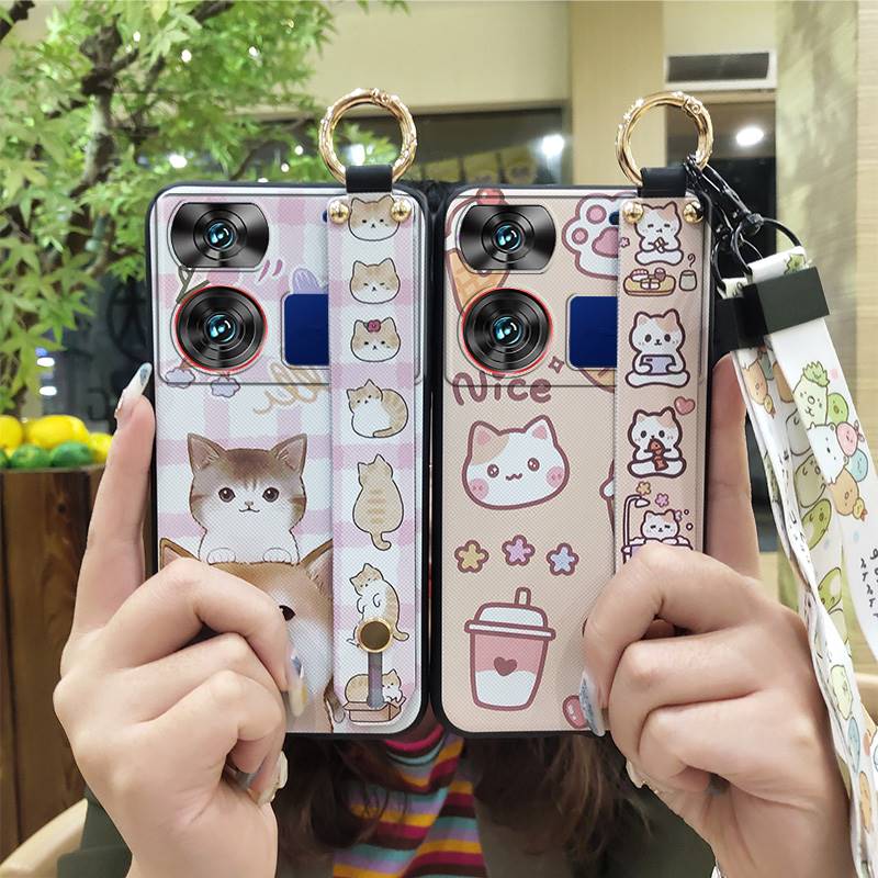 Soft Case Ring Phone Case For ZTE Nubia Z60 Ultra Back Cover Fashion Design Lanyard Waterproof Anti-knock Wrist Strap