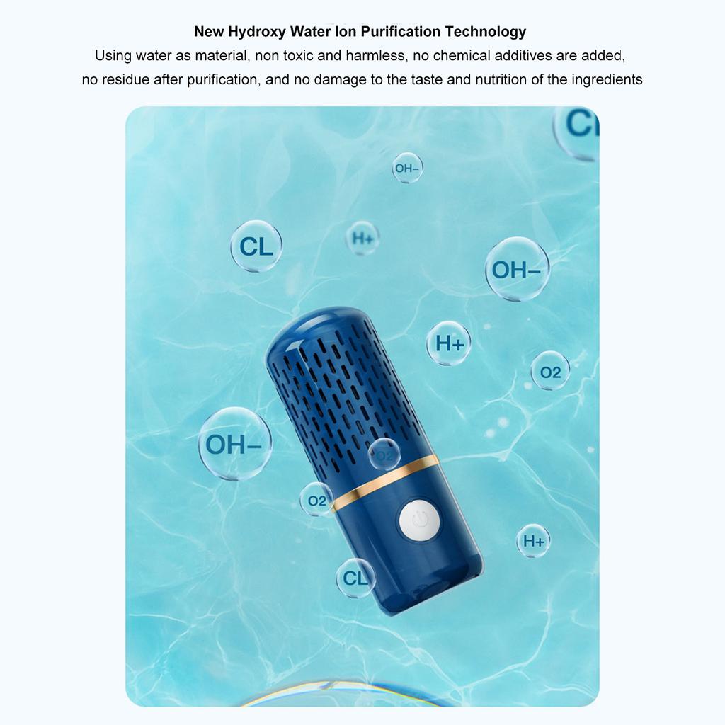 Vegetable Washing Machine Multifunction Wireless USB Charging Auto Capsule Fruit Purifier for Kitchen