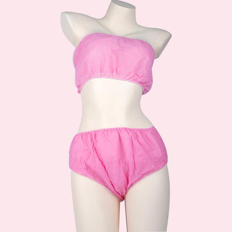 Plus Size Disposable Underwear Set for Salon, Massage & Spa: Thickened Breathable Triangle Panties & Bandeau Bra
