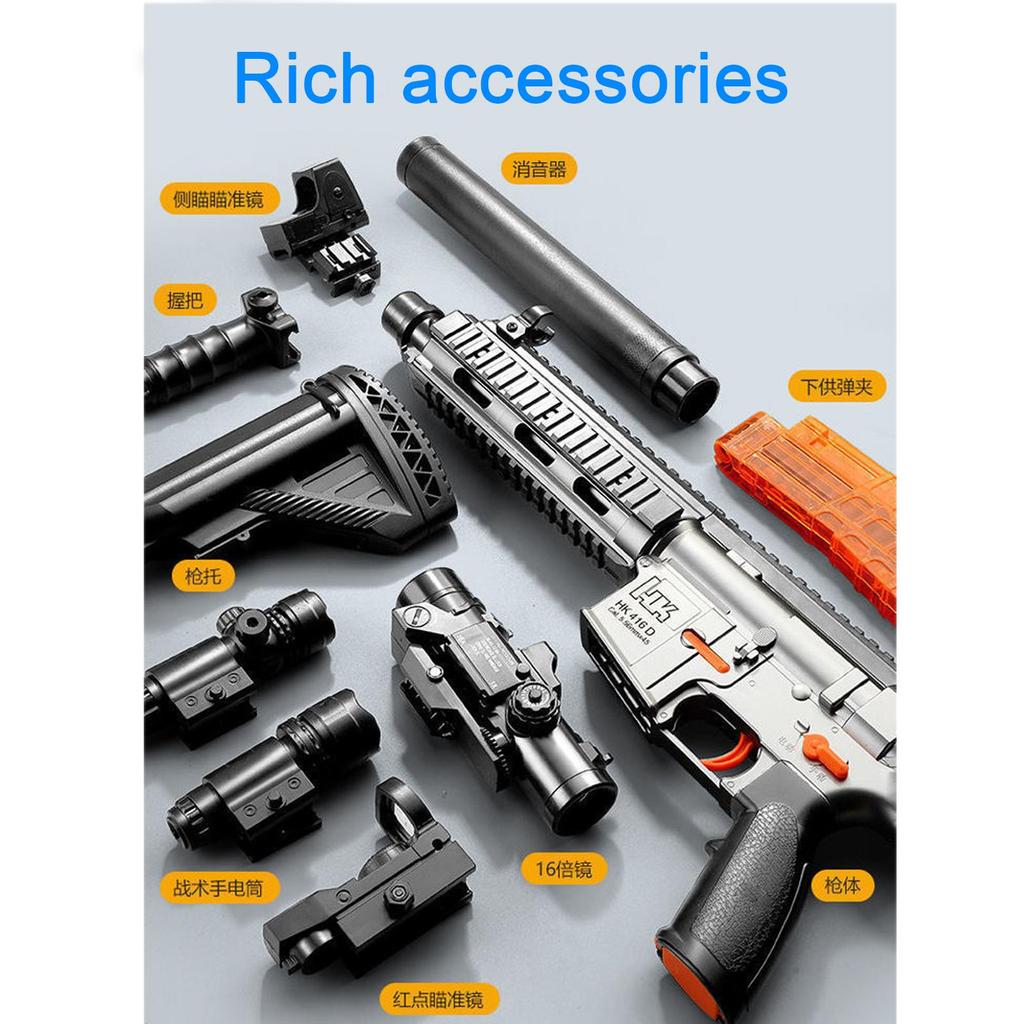 Pistolet Jouet Blaster électrique M416 – Fins Métal, Haute Vitesse, 14+ Ans (neuf)