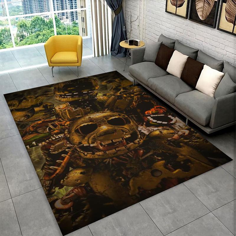Tappeto Classico F-FNAF Gioco Horror Freddy per Stanza dei Giochi Camera da Letto Soggiorno Divano Decorazione Casa, Tappeto per Area Bambini Tappetino Antiscivolo