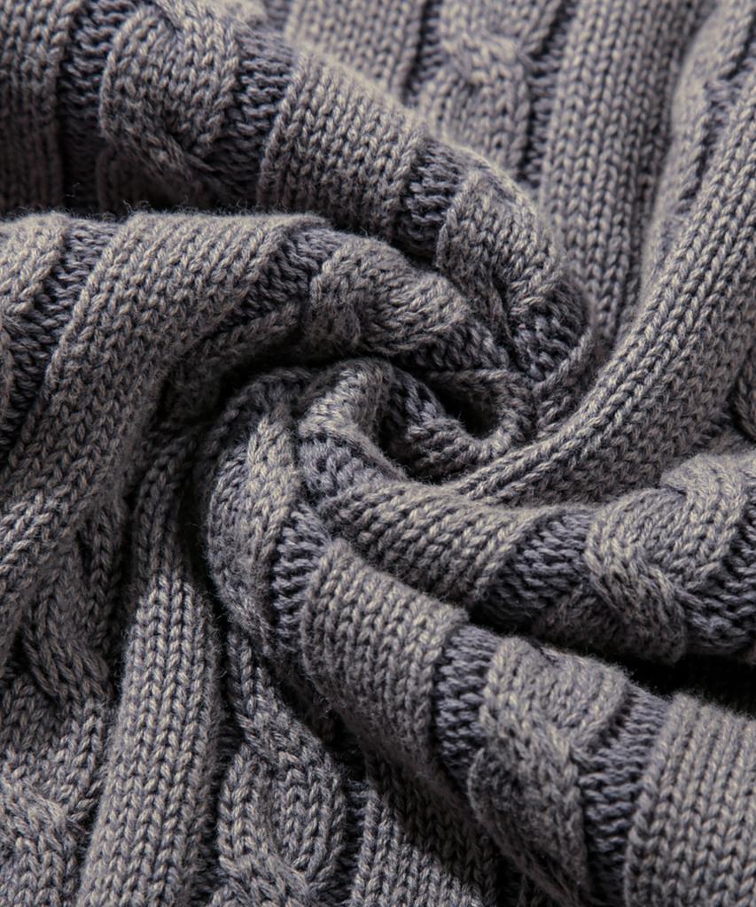 TRILLION Vintage Washed Cable Half Sleeve Knit [Lavender Grey]