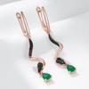 Brincos Pendentes de Cobra Zircônia Preta Banhados a Ouro Preto Brincos de Zircônia Verde para Mulheres Joias de Personalidade Acessórios Diários de Festa Presentes