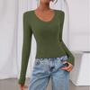 Women's Casual Fashion Deep V Neck Slim Fit Cropped Outing Top