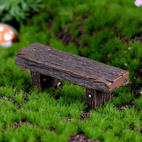 Micro Landscape Romantic Stool Craft Resin Double Garden Bench Figurine Decor