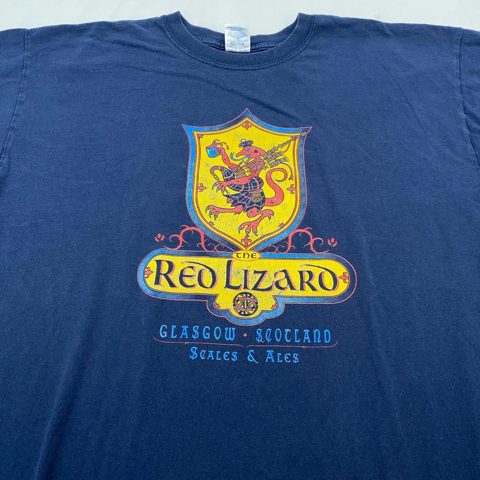 винтаж 90-х THE RED LIZARD ГЛАСГОУ ШОТЛАНДИЯ Футболка XL бар пиво XL