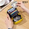 Embroidered Card Bag Women's Multi-card RFID Mini Card Bag Simple Soft Leather Change Bag Coin Bag Integrated Bag