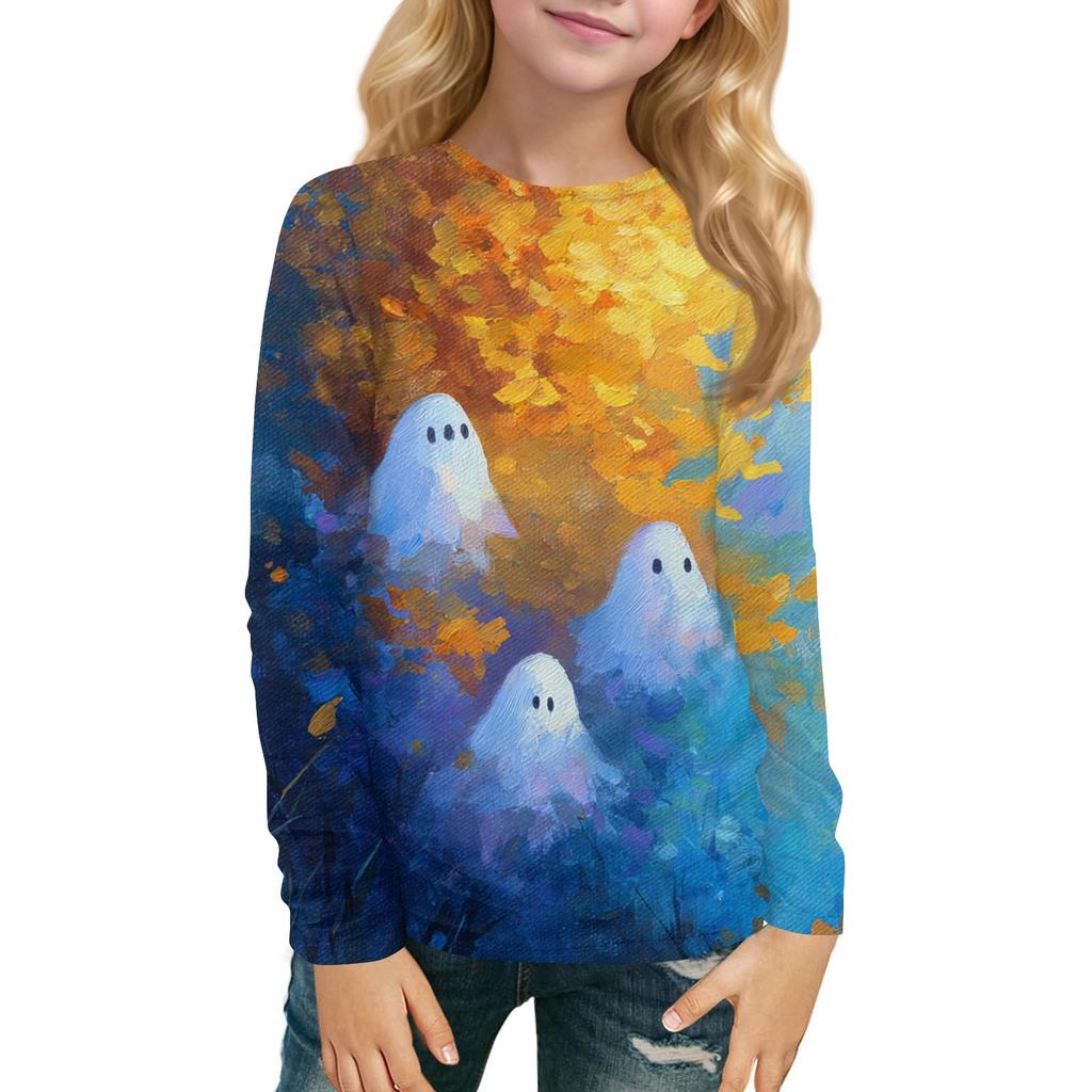 Children's Long-sleeved O-neck Top Printed Daily Casual