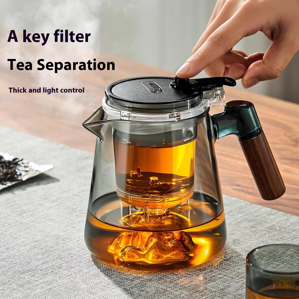 Gianxi Elegant Cup Tea Pot One Click Tea Separation Large Capacity Household Lazy Glass Tea Set