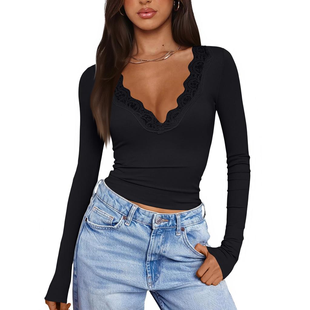 Women Long SleeveTops Slim Fit Top
