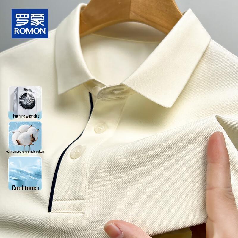 ROMON Men's Breathable Summer Casual Business Polo Shirt