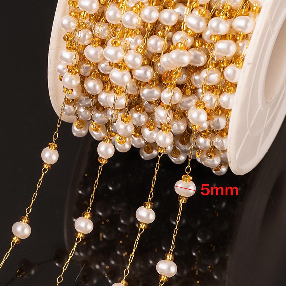DIY Jewelry Accessories: Stainless Steel & Faux Pearl Chains for Headwear, Hairpins, Necklaces & Bracelets