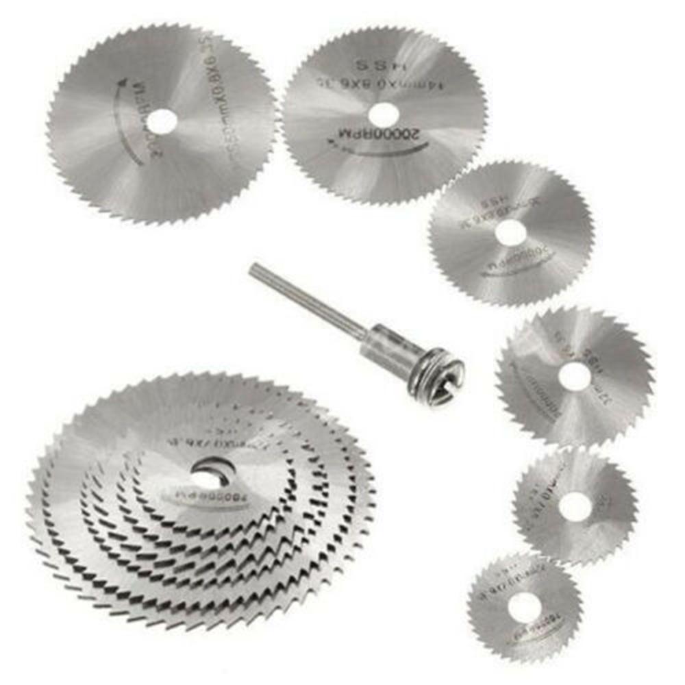 Dremel Saw Blade PRAV® 7pcs HSS Circular Wood Cutting Saw Blade Discs Mandrel For Rotary Hole Saw Extension