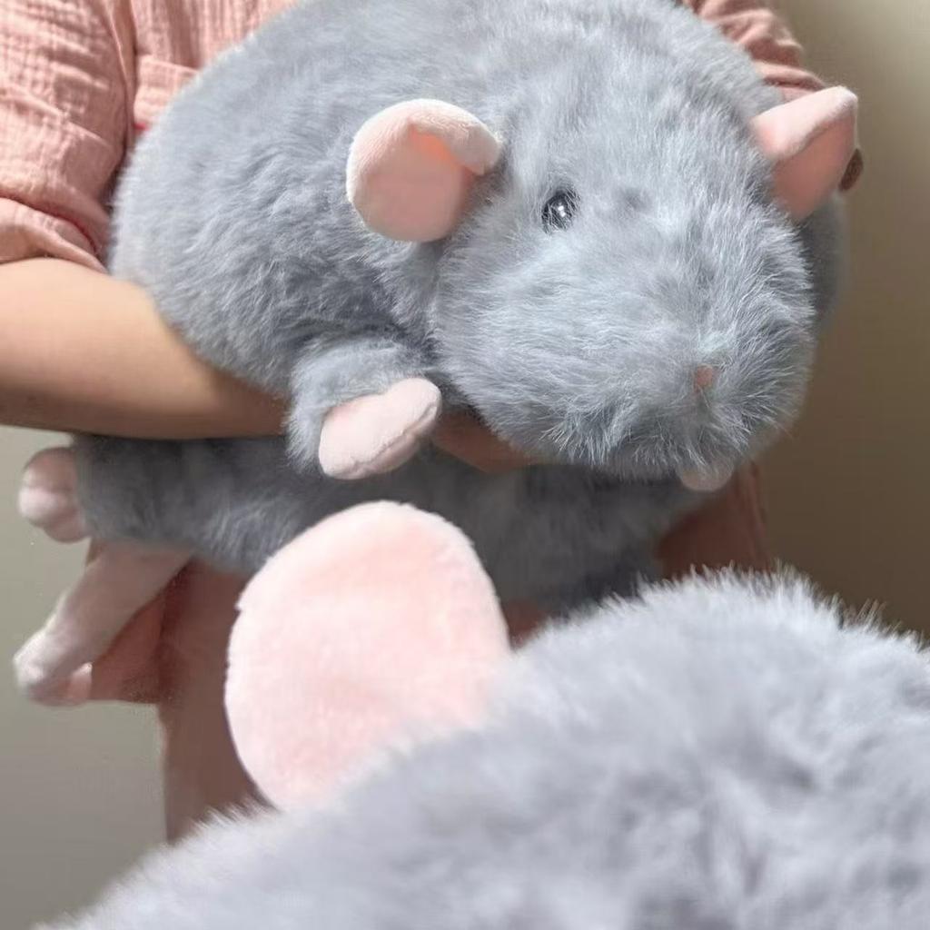 Simulation of Big Mouse Plush Doll Blue Gray Squid Mouse Doll Big Mouse Sofa Pillow Cushion