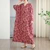 Vacation Style V-neck Long Skirt Cotton Linen Dress