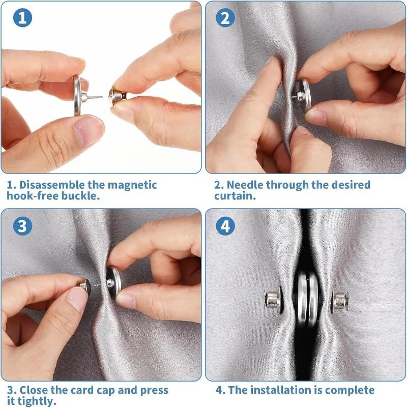 20x Strong Magnet Snaps Home Lightproof Curtain Magnet Snap Fastener Bedroom Magnetic Fixed Adsorption Buckle DIY Sewing Button