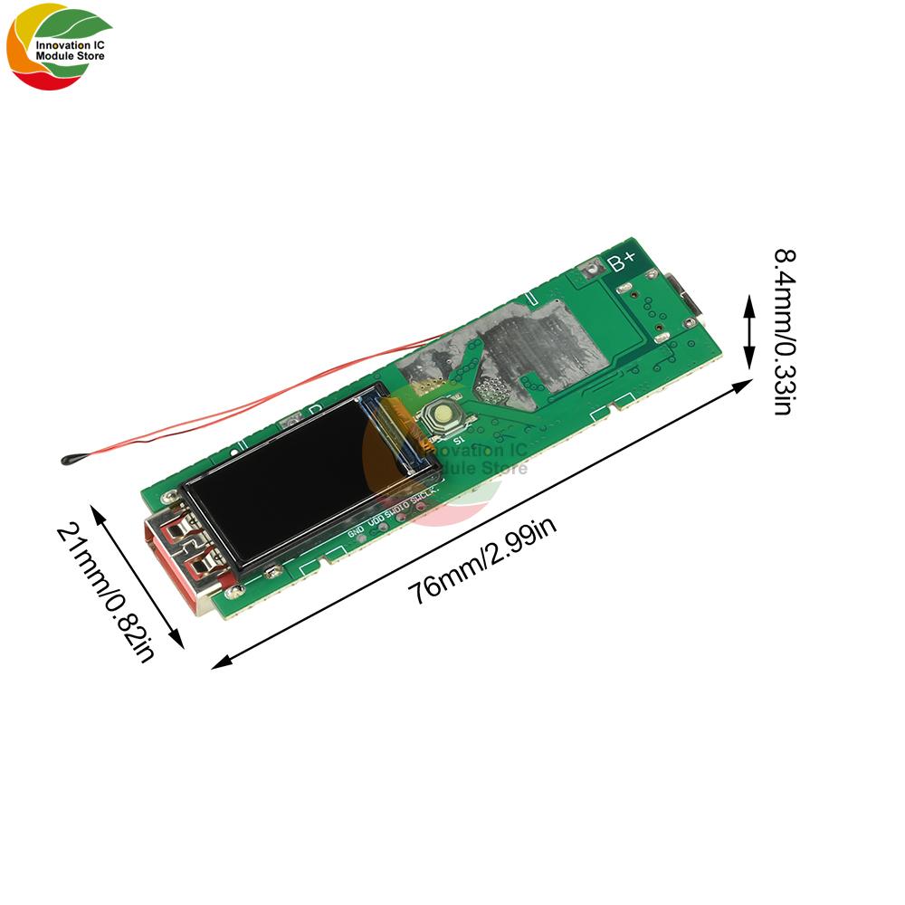 22.5W Fast Charging Module 0.96inch TFT Color Screen Digital Display DIY Power Bank Kit Battery Case Mini Compact Portable Power