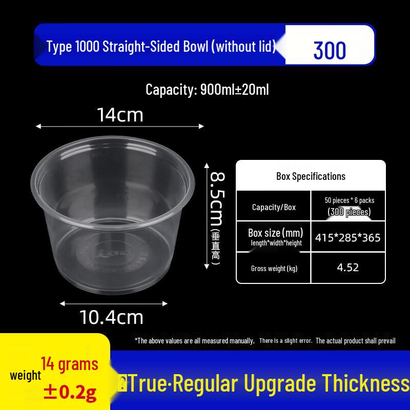 ZISIZ Disposable Plastic Food Bowl