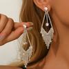 Fashionable and Versatile Tapered Tassel Earrings with Rhinestones, Light Luxury and High-end Ear Accessories for Women