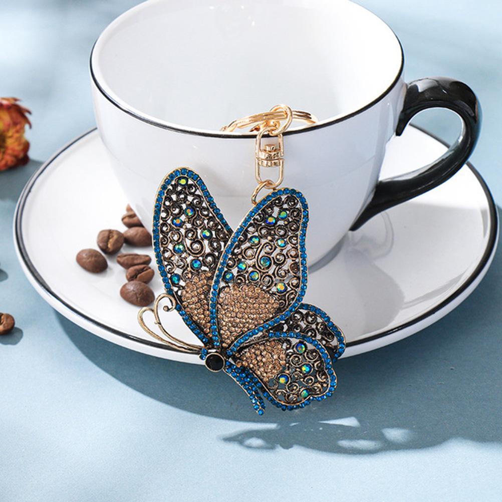 DIY Butterfly Rhinestone Painting Keychain Rhinestone Painting Special Shaped Butterfly Keychain Christmas Gifts for