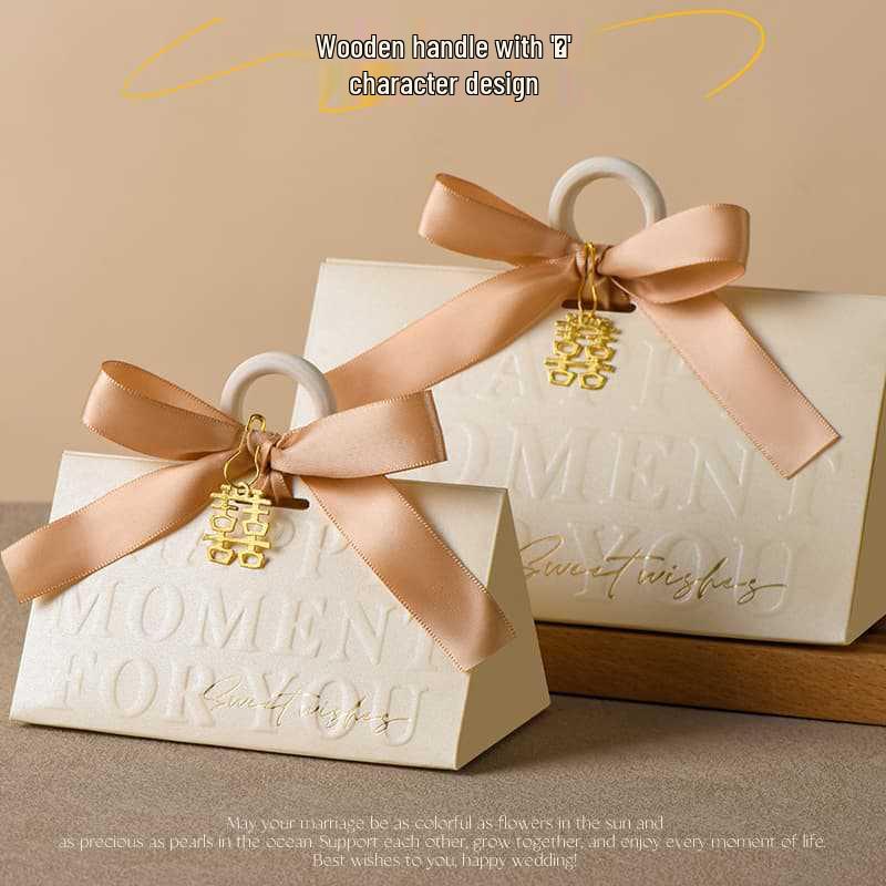 2025 Elegant Triangular Wedding Candy Box for Newlyweds – High-End Party Favor