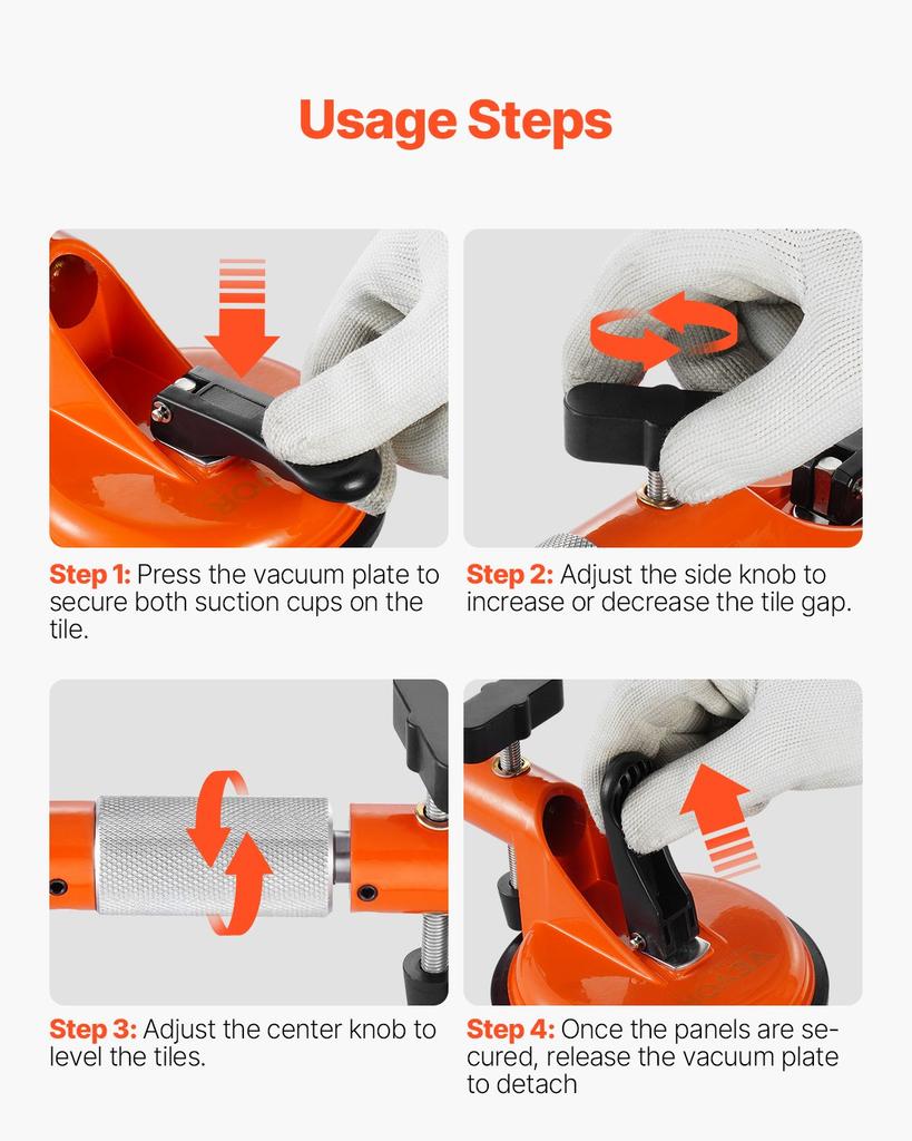 VEVOR Seamless Seam Setter, 2 Packs Granite Seam Setter with 5 in Vacuum Suction Cups, Seam Joiner for Seam Joining & Leveling