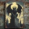 1pc Vintage Gothic Iron Wall Plaque, 8x12in Retro Victorian Metal Sign, 2D Flat Decor for Bedroom Office Gym