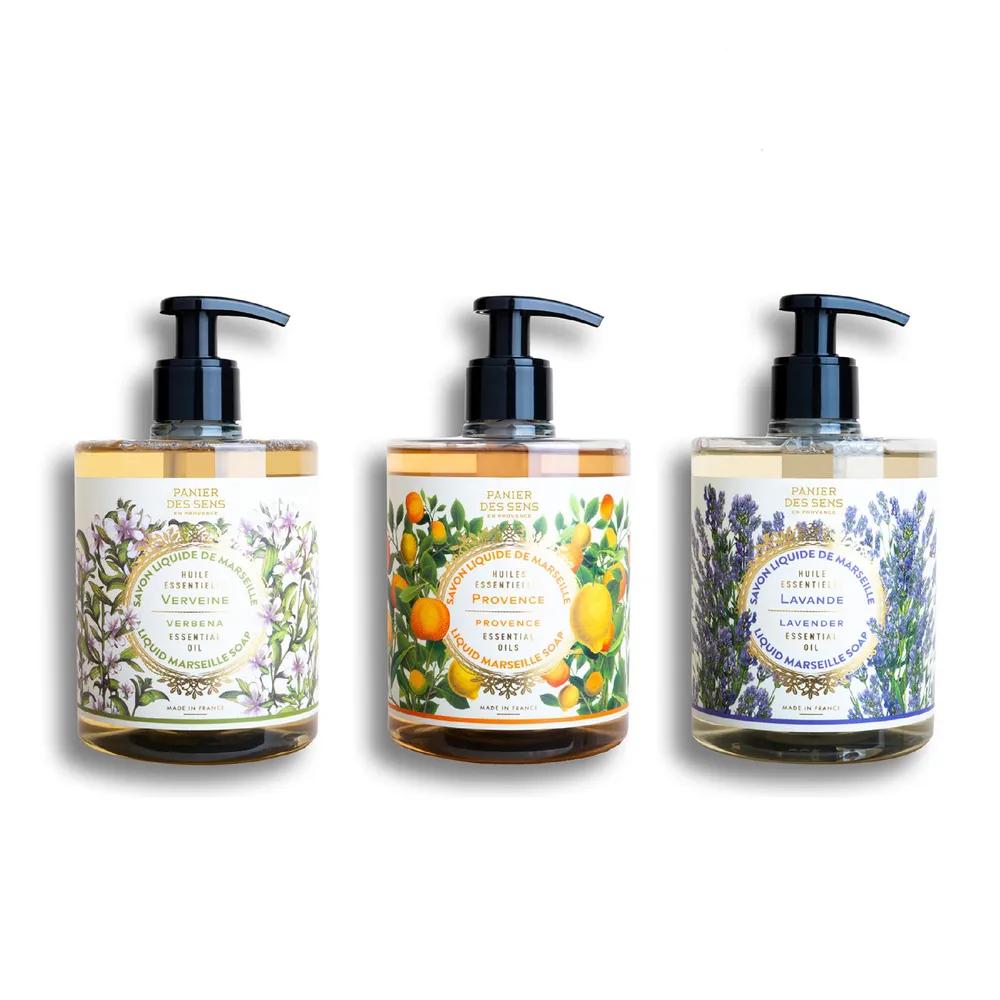 Panier des Sens France Marseille Liquid Soap 500ml x 3 Multi-purpose Liquid Soap Face Body Hand Kitchen