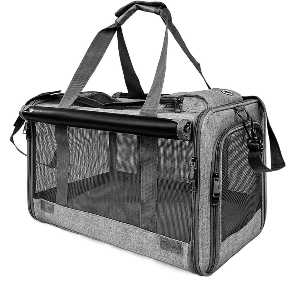 Oxford Cloth Cat Carrier Handbag Soft Sided Large Capacity Cat Transport Bag Foldable Comfortable Pet Carrier Outdoor