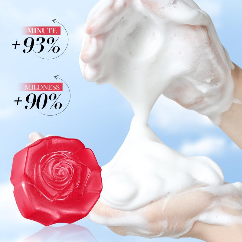 Rose Essential Oil Handmade Soap -  Face Wash Foam Facial Cleanser Whitening Nourishing Moisturizing Anti Acne Body Bathing Facial Soap