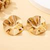 Folded Irregular Earrings Textured Surface Women's Earrings New Metal Earrings