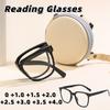Stylish Portable Anti-Blue Light Presbyopia Glasses Foldable Reading Glasses with Storage Pouch Unisex Diopters 0 To +4.0