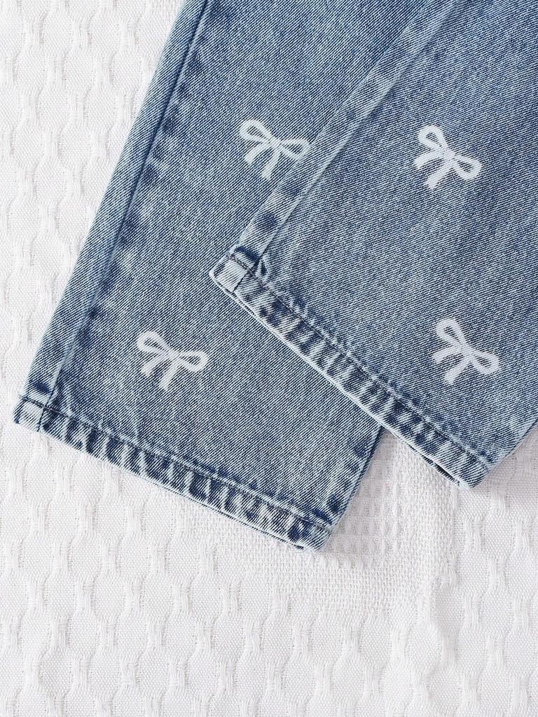 Cute and Sweet Bow Pattern Single-piece Girls' Casual Outdoor Trousers, New Spring/summer Arrival