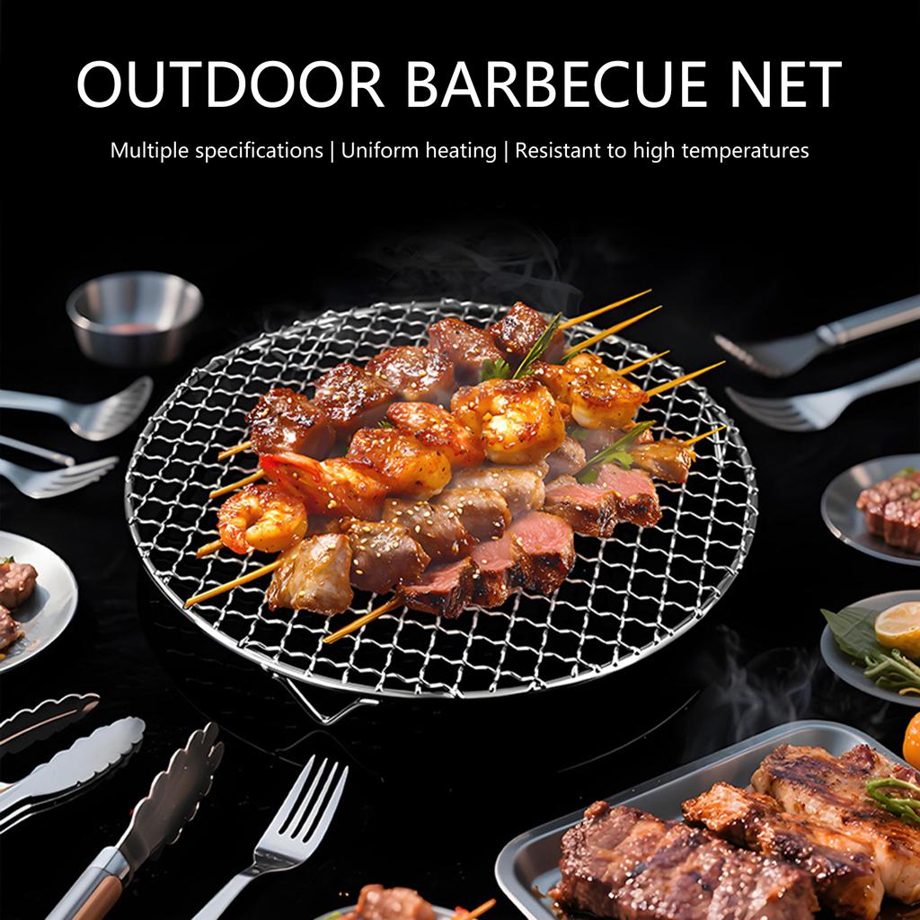 Barbecue Rack Multipurpose Round Stainless Steel Crossing Wire Steaming Cooling Barbecue Rack/Carbon Baking Net/Grill/Pan
