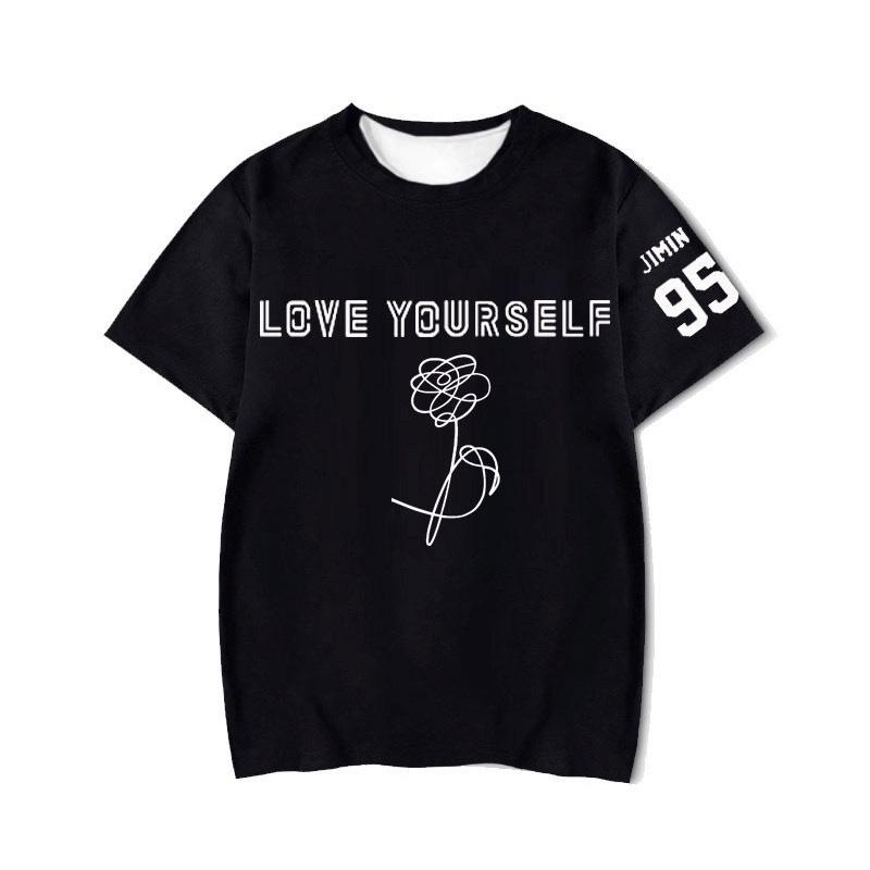 2025 Summer "LOVE YOURSELF" 3D Printed T-shirt Short Sleeve Unisex Hip Hop Top Oversized Quick-Dry Top