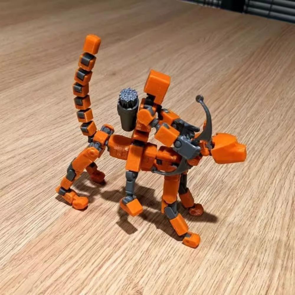 Multi-Jointed Movable Shapeshift Robot 3D Printed Mannequin Character and Dog Figures Toys Parent-children Game for Kids Gifts