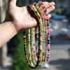 Colorful Natural Stone Beaded Necklace Bohemian Women's Fashionable Sweet And Personalized Handmade Zircon Festvial Party Gift