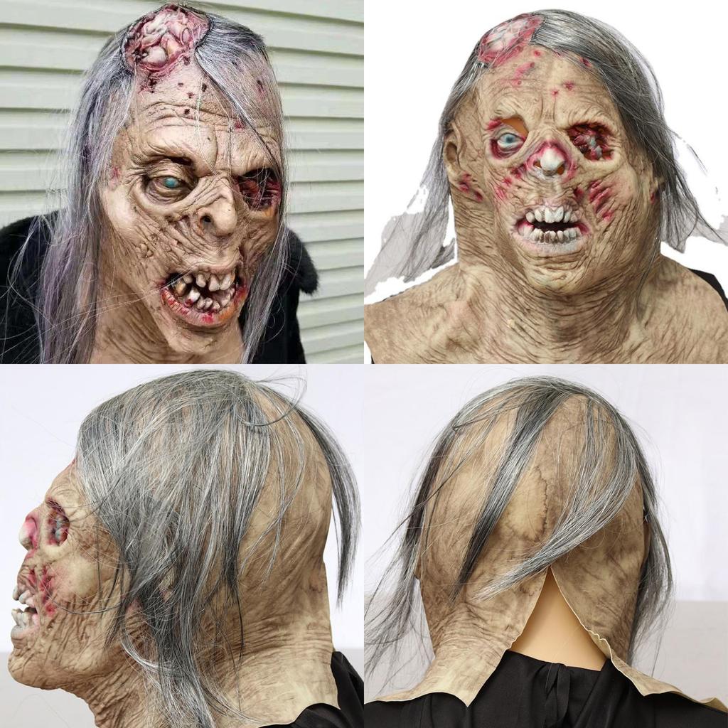 Latex-Zombie-Maske für Halloween-Kostüm und Spukhaus-Partys