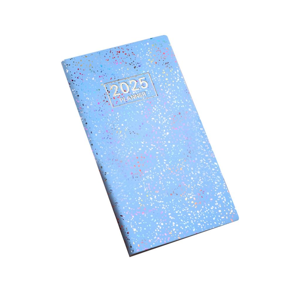 Lasers 2025 A6 English Schedule Book Colorful Star Color Notebook Leather Cover Thin Weekly Calendar Planner