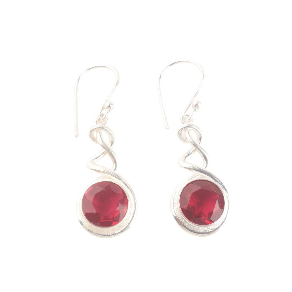 Genuine Pink Rubellite 925 Sterling Silver Bohemian Jewelry Earrings For Sister CE-14-10