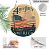 2D Flat 1pc, 8x8 In, Independence Day Celebration Themed Round Aluminum Metal Sign; Front Door Porch, Living Room, Bedroom Home Decor, Country Style