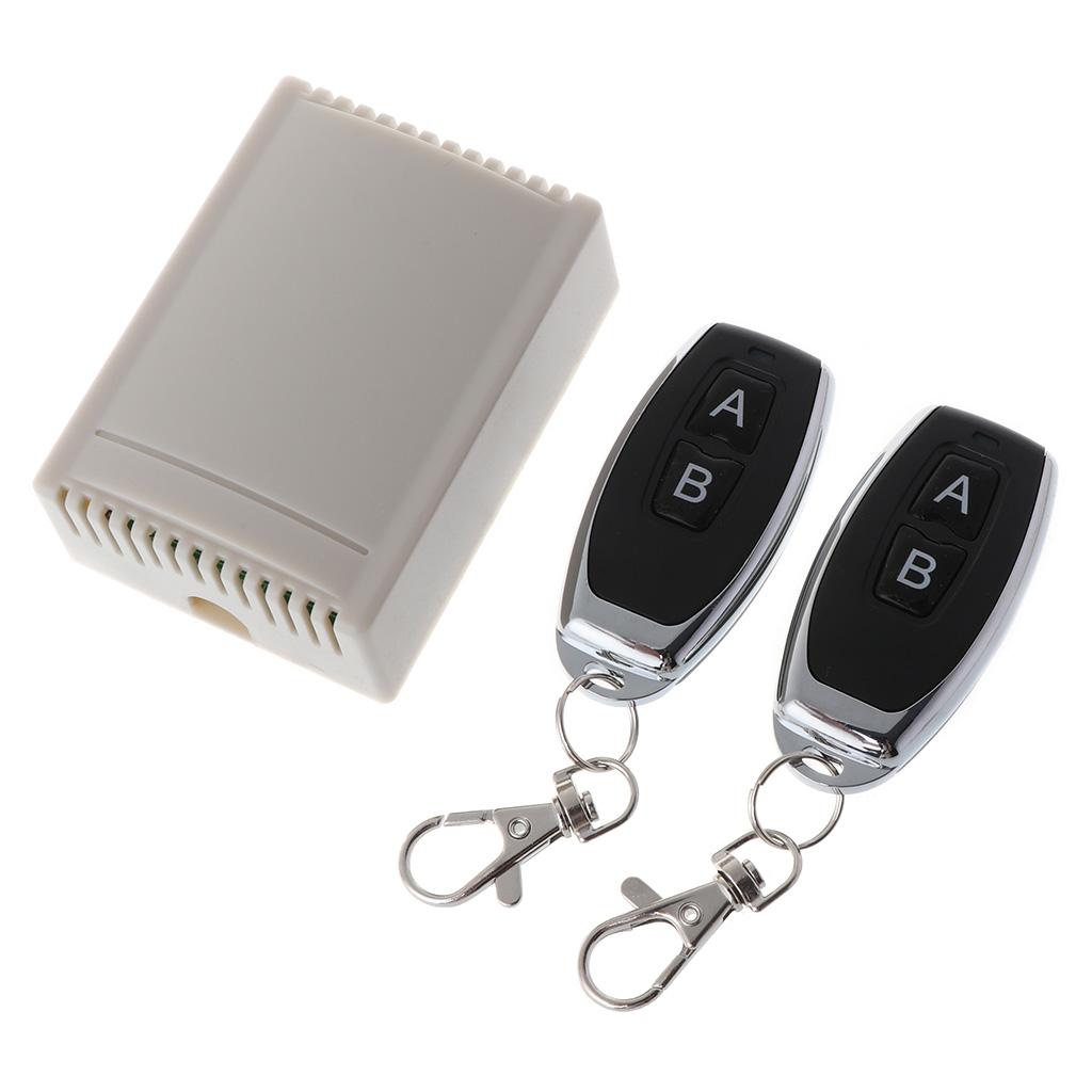 Multi-purpose 2 Channel Relay Wireless Remote Control Switch 2PCS Two Keys Remote Controller Receiver for Garage Door