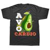Avocardio Avocado Exercise Running Funny Cute Printed T Shirts Men Breathable Tees Summer Cotton Tshirt Hip Hop Loose TShirt